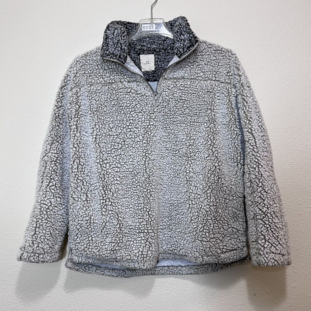 Thread+Supply Women Sherpa Fleece Size M Ivory 1/4 Zip Jacket Pullover Nordstrom